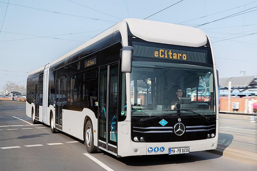 75 autobuses  articulados Mercedes-Benz exitazo Range Extender  para la empresa Rhein-Neckar-Verkehr GmbH, RNV, con sede en Mannheim, Alemania.