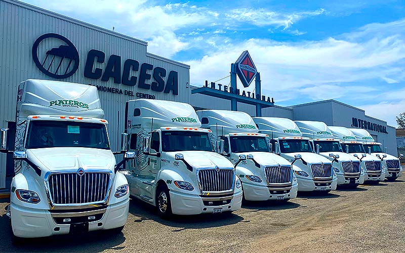 EL 90% de la Flota de Plateros Trucking es International.
