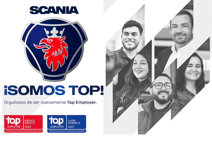 Scania México recibe por cuarto año consecutivo la doble certificación Top Employers 2023