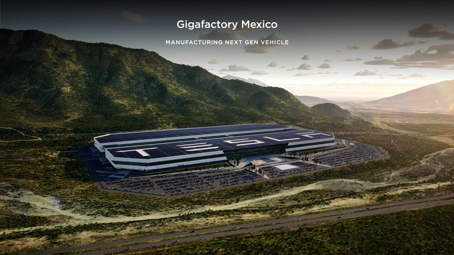 Imagen de la futura planta de Tesla en el municipio de Santa Catarina, Nuevo León.