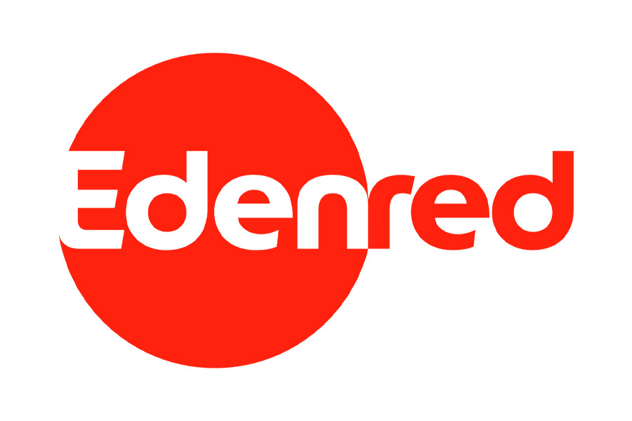 Logo de Edenred, empresa líder en servicios y pagos que conecta a más de 50 millones de empleados y 2 millones de comercios asociados en 46 países a través de más de 850,000 clientes corporativos. Ofrece soluciones de pago con fines específicos para la alimentación, la  movilidad, los incentivos y los gastos corporativos. 