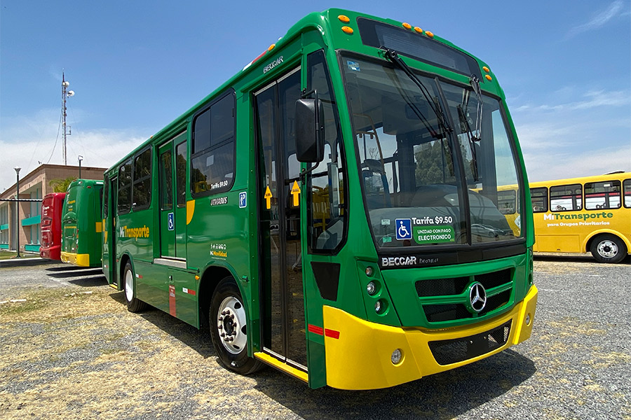 Autobús Mercedes-Benz con carrocería Urviabus de BECCAR para la red Mi Transporte en Lagos Moreno, Jalisco.