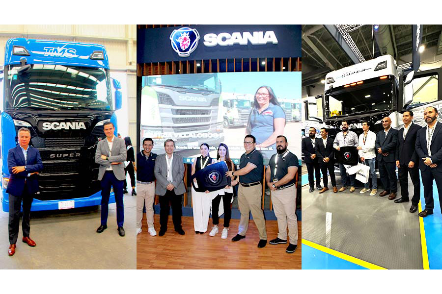 
Entregas simbólicas de unidades Scania a clientes como Transportes Monroy Shiavon, TMS