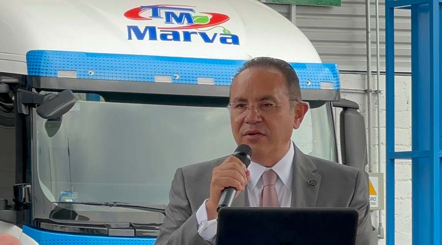 Miguel Ángel Martínez Millán, presidente de la Cámara Nacional del Autotransporte de Carga CANACAR participa en la puesta en marcha del HUB de Recarga Masiva para vehículos eléctricos de carga pesada de BYDeléctrico.