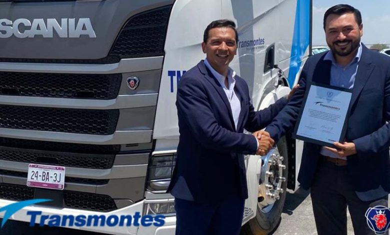 60 camiones Scania estarán operando en Transmontes Mauricio-de-Alba-director-Scania-Trucks-Noe-Montes-presidente-de-su-Consejo-de-Administracion-Grupo-TM-Transmontes-Factor-Automotor.