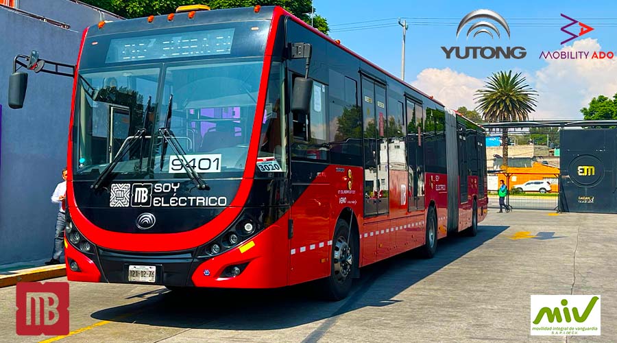 Autobús eléctrico Yutong de 18 metros de la línea 3 del Metrobús autonomía de 300 kilómetros.