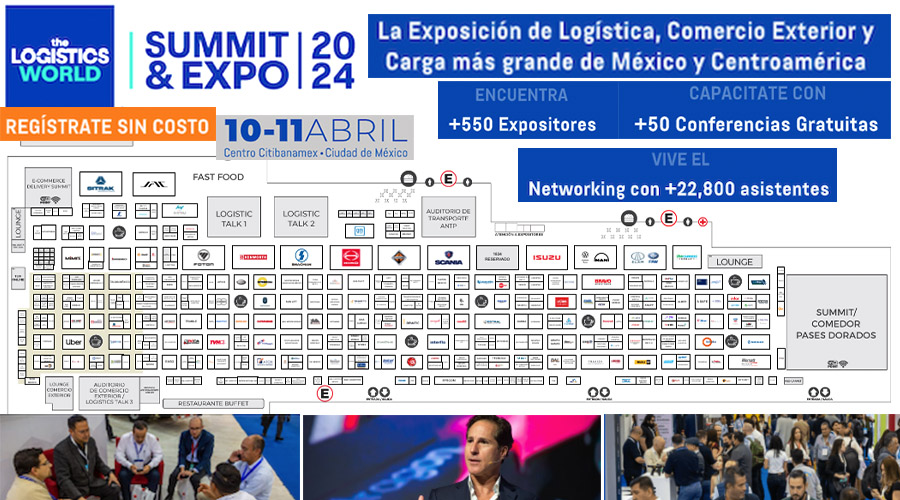 Plano de la exposición The Logistics World Summit & Expo 2024 donde participarán 500 expositores.