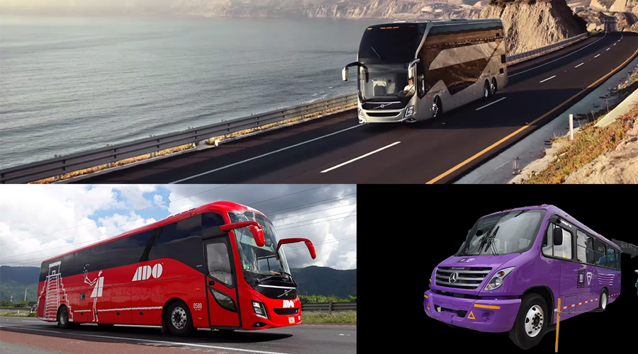 Autobuses Volvo y Mercedes-Benz