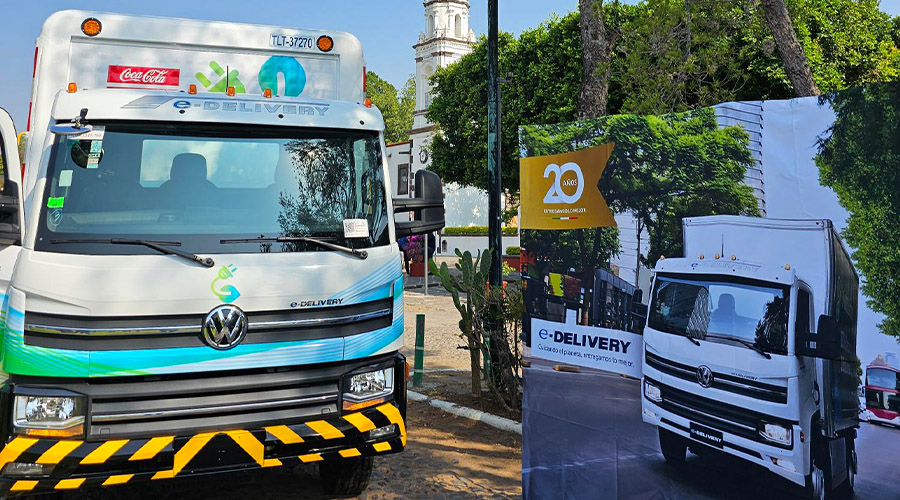 La entrega del e-Delivery de Volkswagen Truck & Bus México a Coca-Cola FEMSA se realizó e