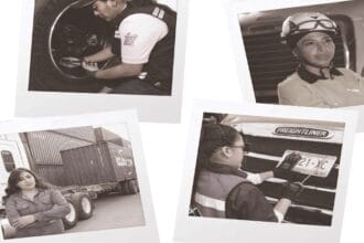 Operadoras de la Ruta 57 capturadas por el lente de Miguel Pérez, fotógrafo y operador. (Imagen tomada de "Poderosas de las 57", Freightliner)