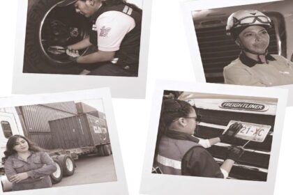 Operadoras de la Ruta 57 capturadas por el lente de Miguel Pérez, fotógrafo y operador. (Imagen tomada de "Poderosas de las 57", Freightliner)