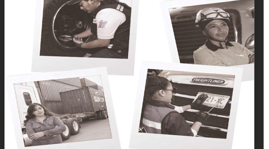 Operadoras de la Ruta 57 capturadas por el lente de Miguel Pérez, fotógrafo y operador. (Imagen tomada de "Poderosas de las 57", Freightliner)