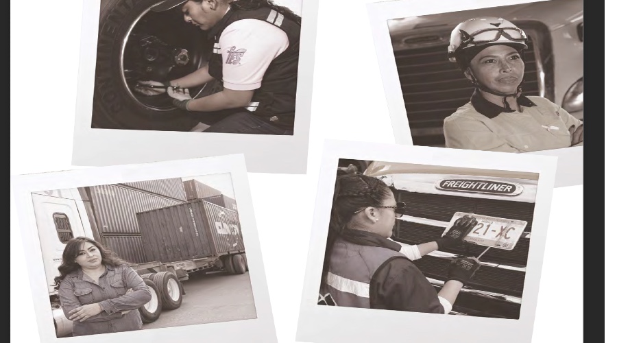 Operadoras de la Ruta 57 capturadas por el lente de Miguel Pérez, fotógrafo y operador. (Imagen tomada de "Poderosas de las 57", Freightliner)