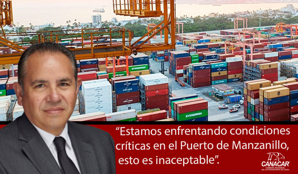 
CANACAR lanzó un llamado urgente a las autoridades federales, aduaneras, portuarias y estatales, ante la crítica situación que se vive en el Puerto de Manzanillo y las multimillonarias pérdidas para los transportistas