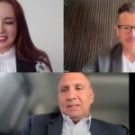 (De izq. a der) María de Haas, directora técnica de la Oficina de Marcelo Ebrard; René Mendoza, presidente de la cadena de valor CAPIM y Víctor Gabriel Chedraui, secretario de Economía de Puebla durante el webinar Mexico's Industry Supply Chain. Factor Automotor