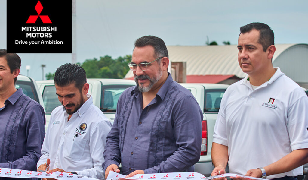 Ah-kin Vázquez, presidente y CEO de Mitsubishi Motors de México,  en la inauguración del nuevo patio en el Puerto de Lázaro Cárdenas 