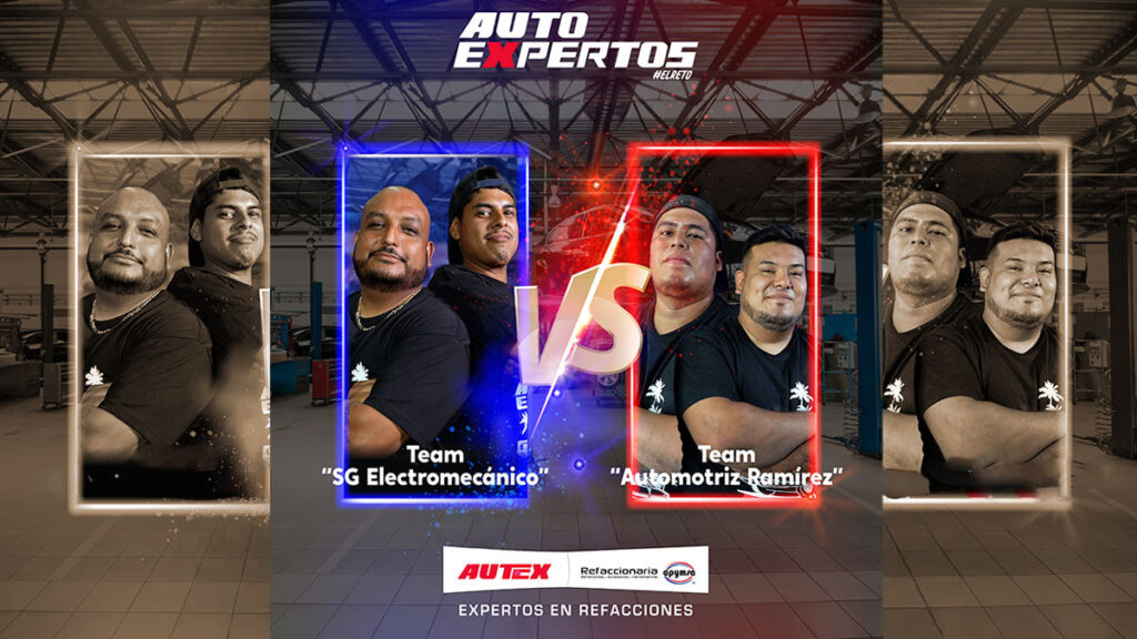 Robert y Maximiliano de Eléctrico Automotriz Ramírez; Gerry y Neto SG Electromecánico concursantes Autoexpertos El Reto de APYMSA Robert y Maximiliano de Eléctrico Automotriz Ramírez; Gerry y Neto SG Electromecánico concursantes Autoexpertos El Reto de APYMSA
