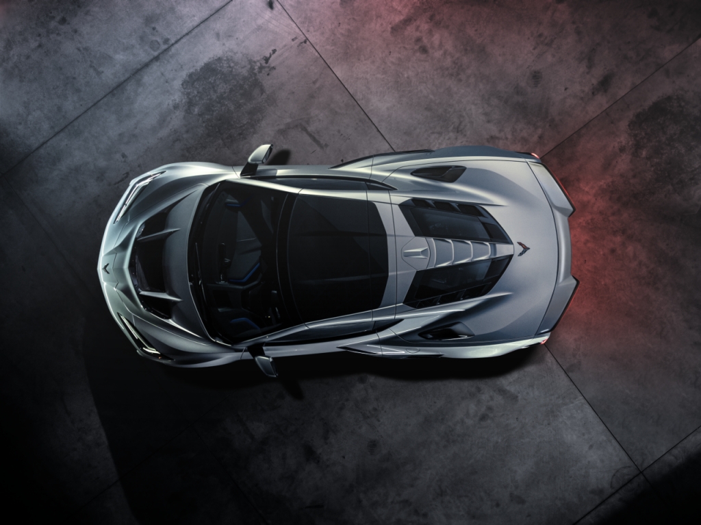 Vista focal del modelo Chevrolet Corvette 2026. 