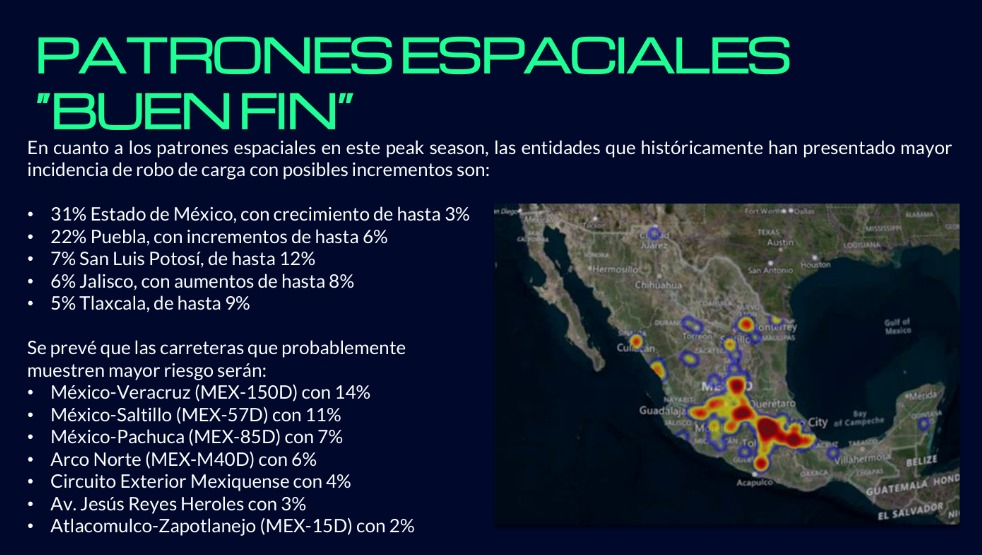 Patrones espaciales robo carga Buen Fin