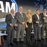 Guillermo Rosales, presidente de AMDA; Francisco González, presidente de INA, Rogelio Garza Garza, presidente de AMIA y Rogelio Arzate, presidente de ANPACT durante el CIAAM 2025. Factor Automotor
