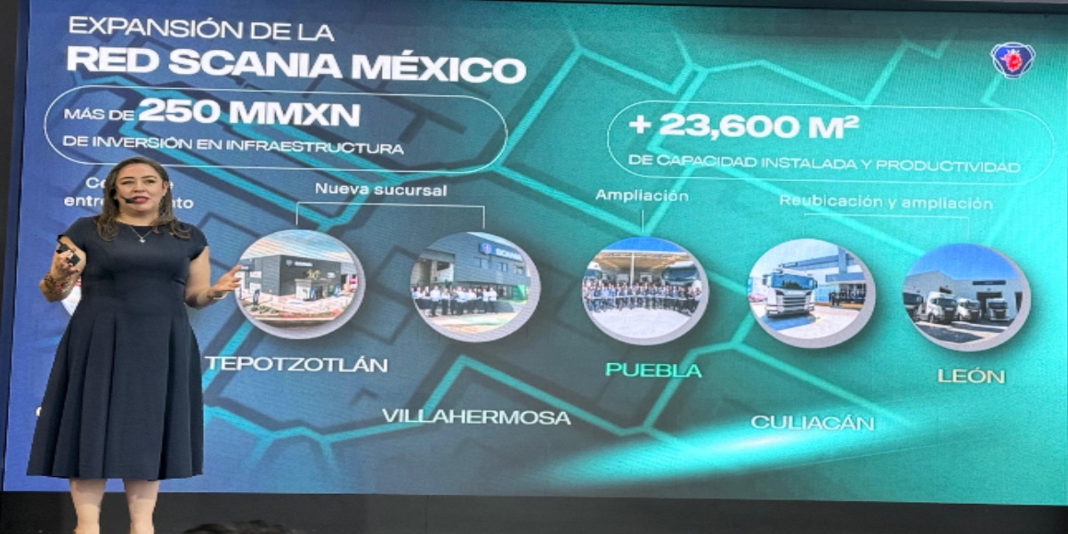 Gisela Quintero, directora de servicios Scania México, durante la ExpoTransporte 2025.