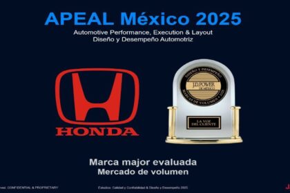 Honda es la mejor marca de volumen en cuanto a diseño y calidad, según el estudio APEAL 2025 de J.D Power.