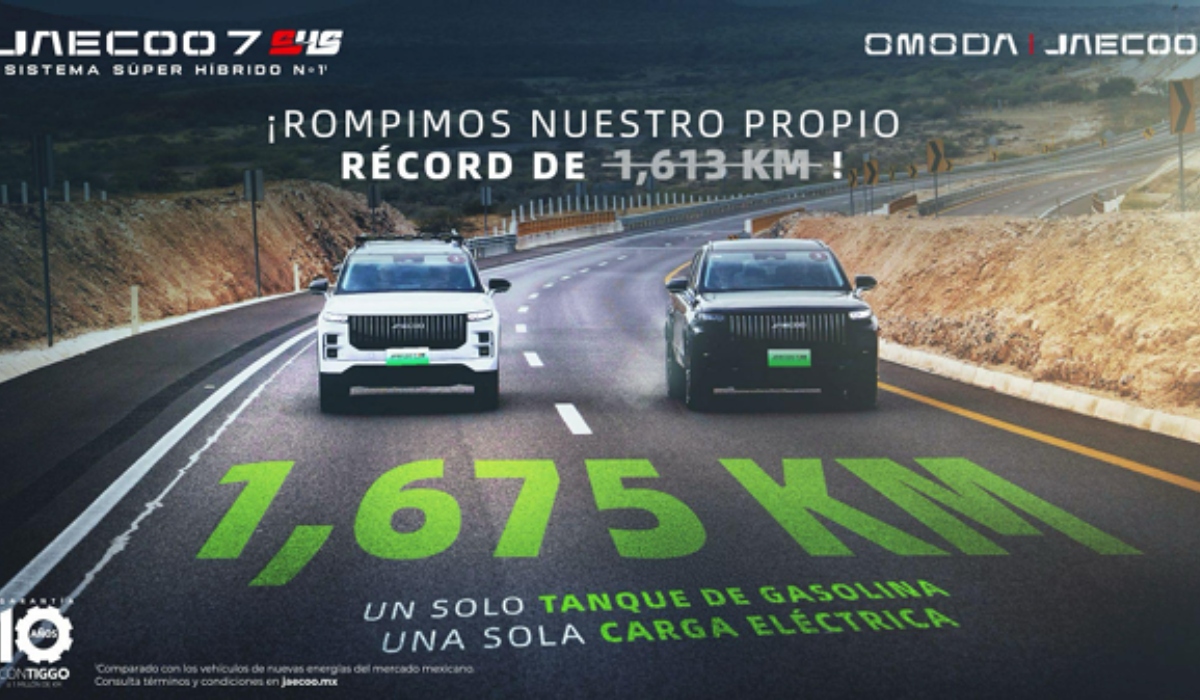 El JAECOO 7 SHS marcó un récord histórico de 1,675.1 kilómetros en autonomía híbrida.