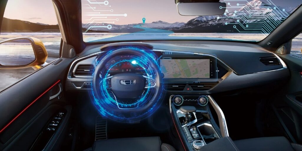 La nueva arquitectura Full Domail 2.0 está impulsada con IA y permite la interacción simultánea de todos los sistemas de las unidades Geely. Factor Automotor