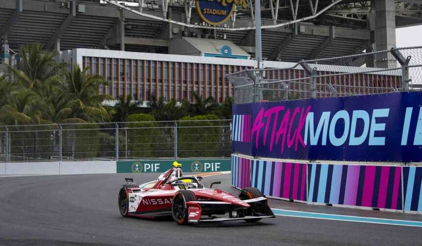 El equipo Nissan enfrentó condiciones complicadas durante el EPrix de Fórmula E en Miami.