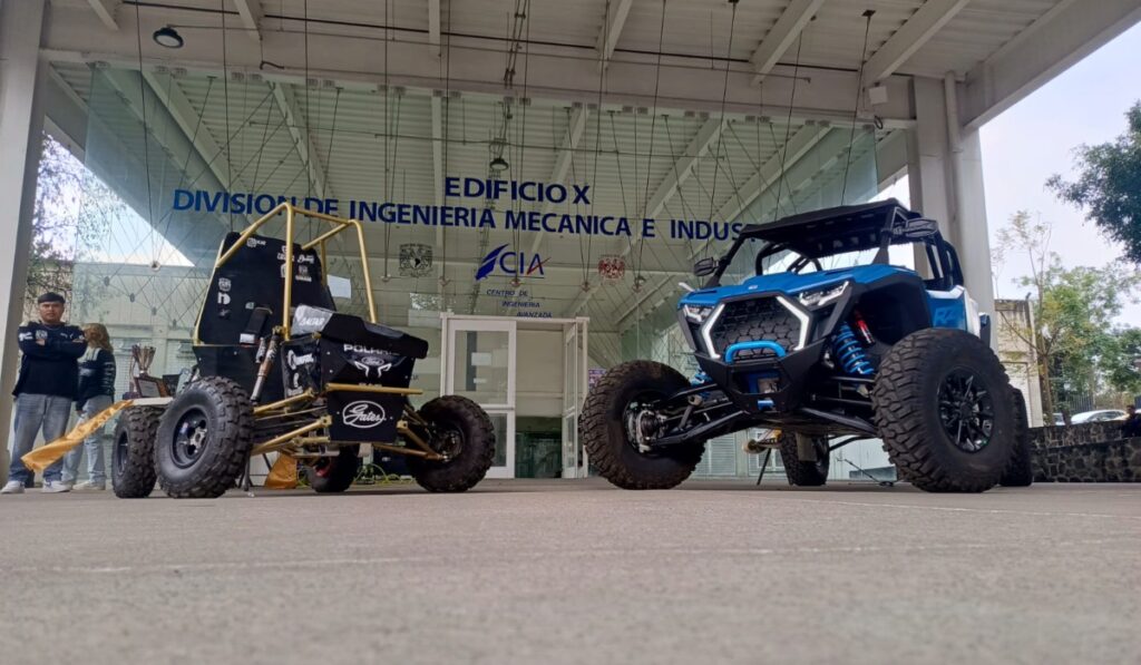 Estudiantes de la UNAM presentan su prototipo todo terreno durante el Día Baja en Monterrey.