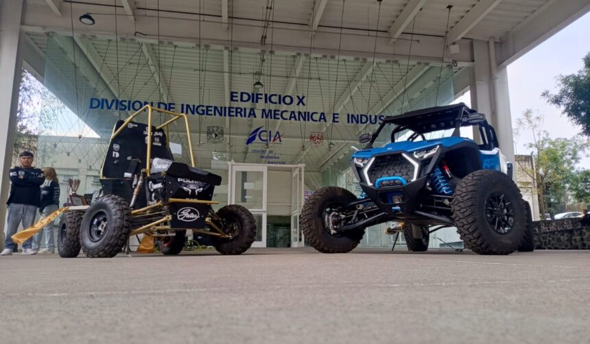 Estudiantes de la UNAM presentan su prototipo todo terreno durante el Día Baja en Monterrey.
