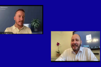 Luis Gerardo Díaz, fundador de Comtrade, y Roberto Maerker, de Grupo Maerker durante el seminario web Inteligencia Artificial para líderes del comercio exterior.