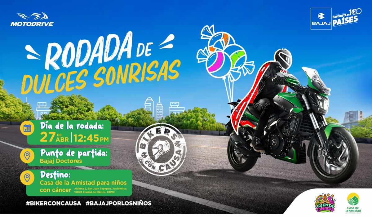 BAJAJ impulsa una rodada con causa para llevar sonrisas a niñas y niños que luchan contra el cáncer.