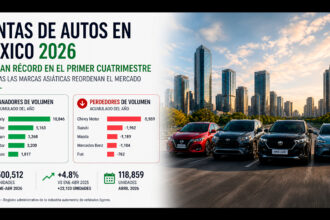 Ventas de autos en México 2026 alcanzan récord histórico durante el primer cuatrimestre con avance de marcas asiáticas Factor Automotor