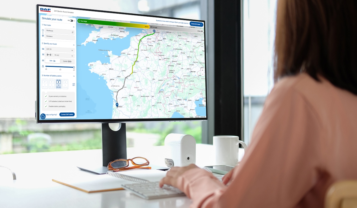 DAF lanza simulador de rutas para camiones eléctricos