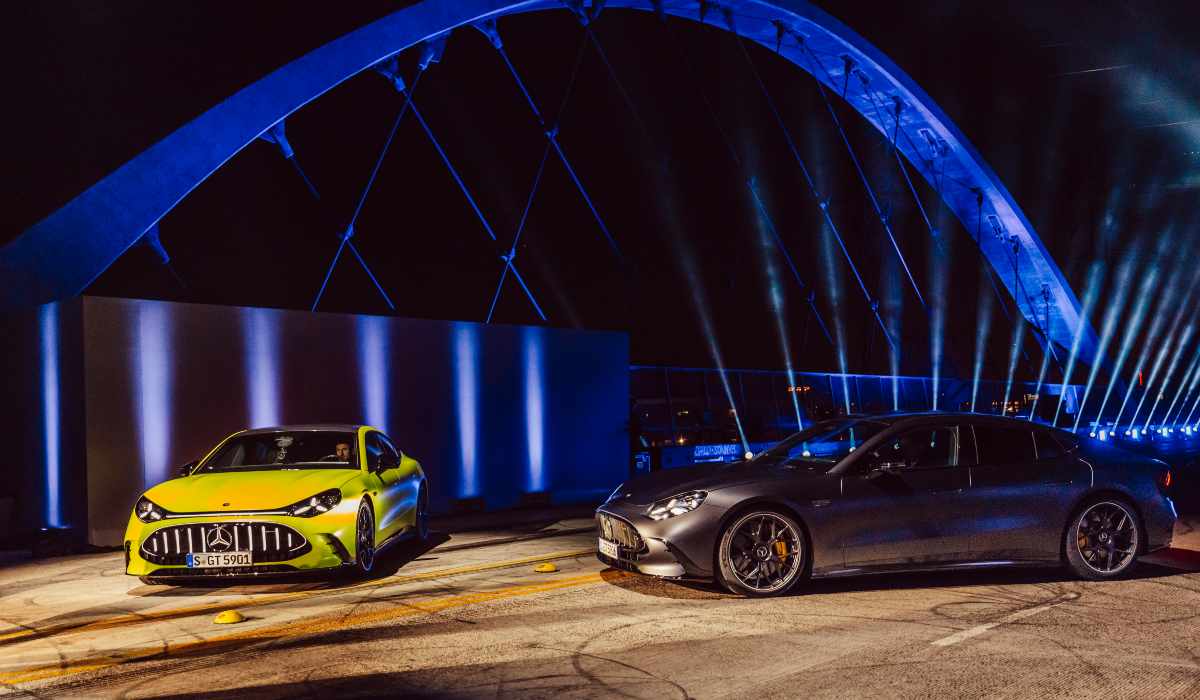 El puente convertido en una experiencia tipo Autobahn, con una puesta en escena de luces, pantallas LED y alta velocidad
