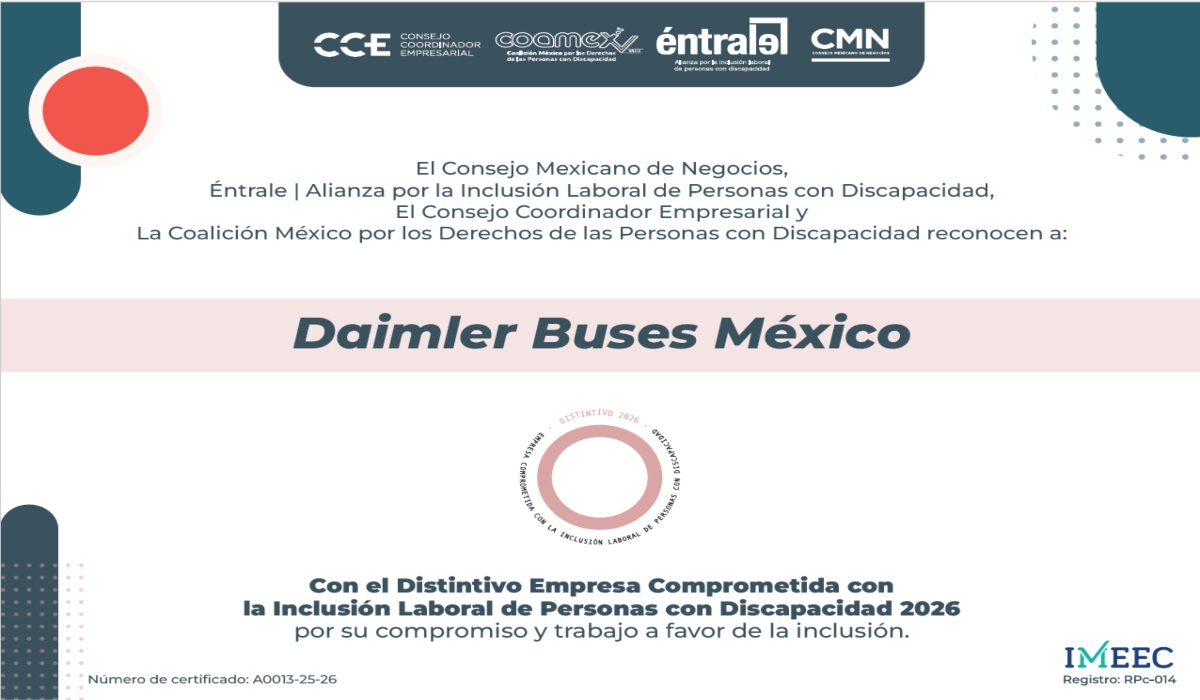 Mercedes-Benz Autobuses impulsa entornos laborales más accesibles, diversos y equitativos en México.