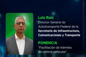 Luis Ruiz, Director General de Autotransporte Federal de la SICT, durante la presentación de la ponencia “Facilitación de trámites de control vehicular”