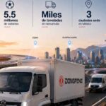 Camiones Dongfeng recorren las ciudades sede del Mundial 2026 en México como parte de las soluciones logísticas de Magma Automotive México para el transporte y abastecimiento.