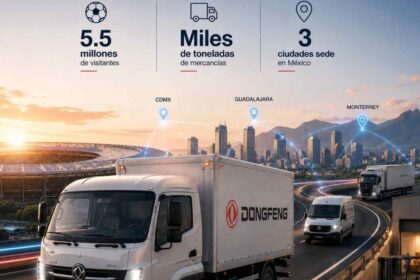 Camiones Dongfeng recorren las ciudades sede del Mundial 2026 en México como parte de las soluciones logísticas de Magma Automotive México para el transporte y abastecimiento.
