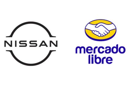 Logotipos de Nissan y Mercado Libre que representan la alianza para ofrecer vehículos nuevos a través de la plataforma digital en México.