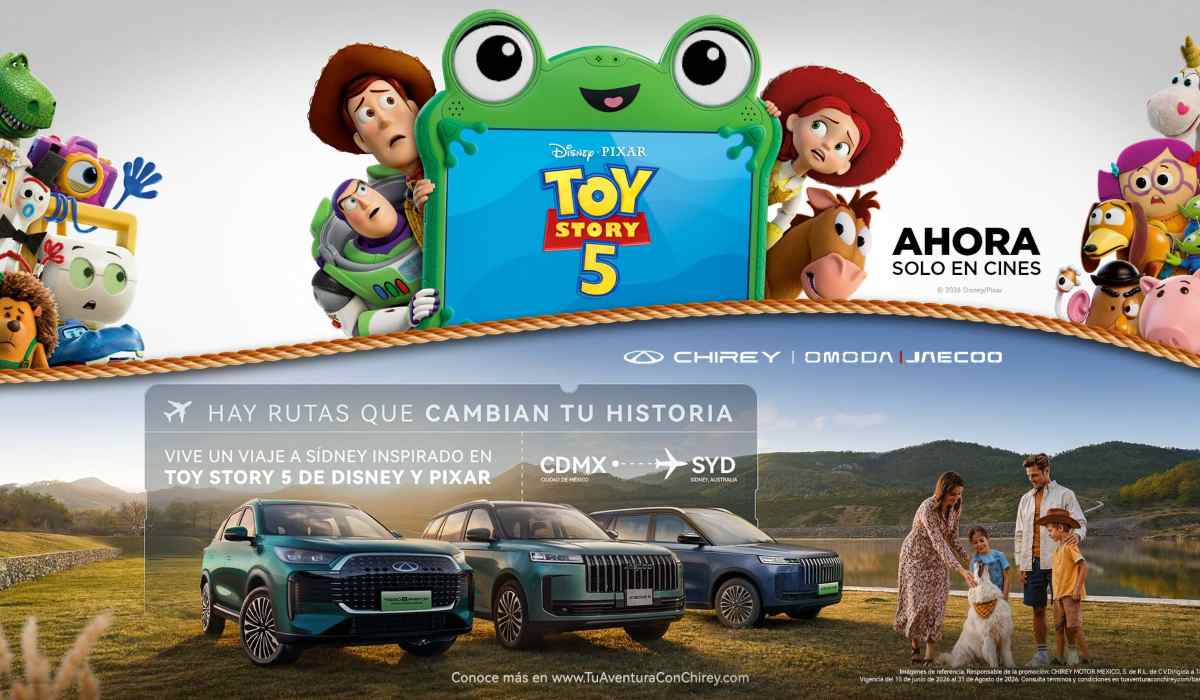 Chirey y Toy Story 5 presentan una campaña promocional con SUVs familiares y personajes de Disney y Pixar para celebrar los viajes que unen generaciones.