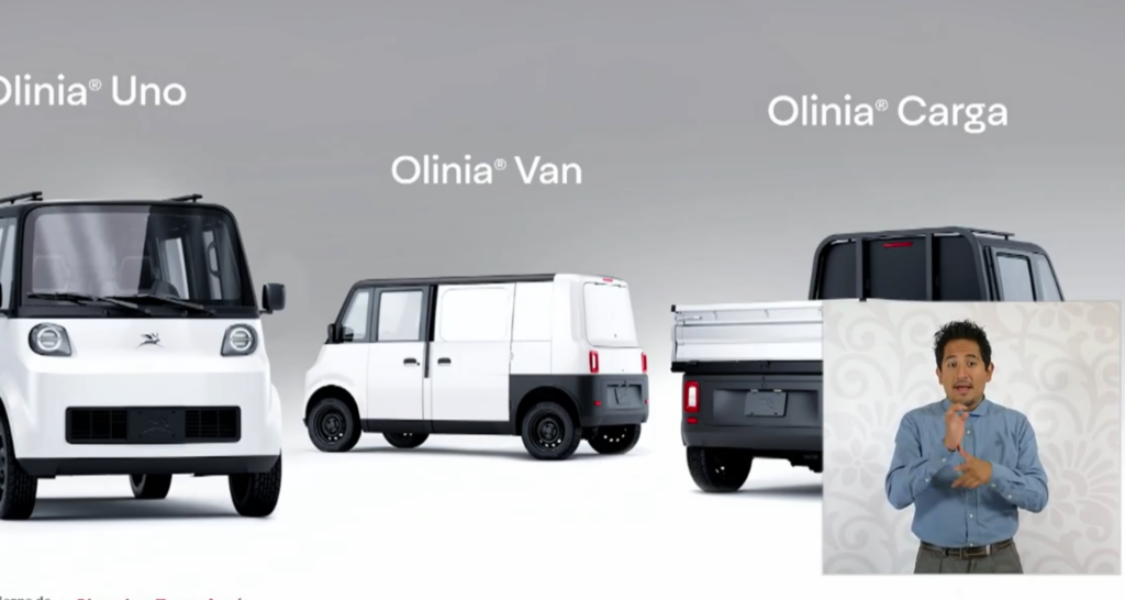 Los minivehículos eléctricos de Olinia busca colocarse como una opción de transporte y movilidad de bajo costo.  