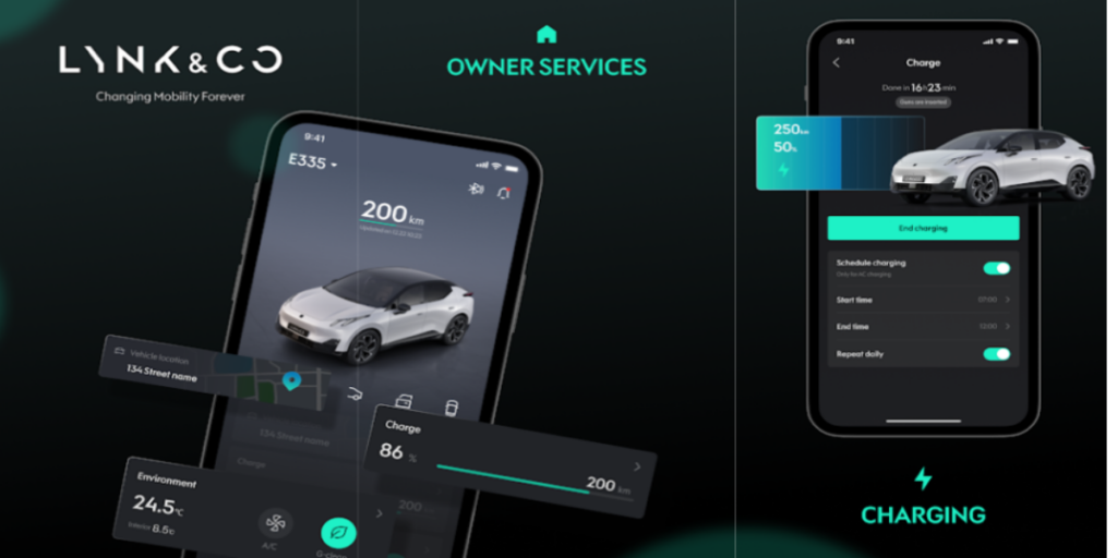 La app de Lynk & Co permitirá gestionar funciones del vehículo desde el teléfono y de forma remota.
