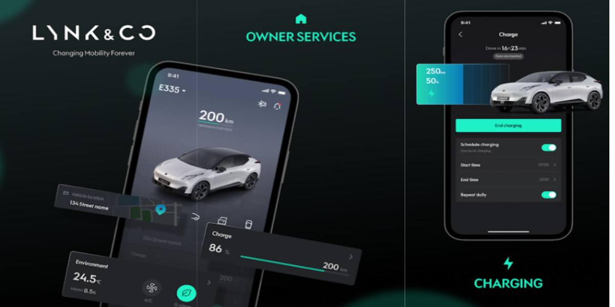 La app de Lynk & Co permitirá gestionar funciones del vehículo desde el teléfono y de forma remota.