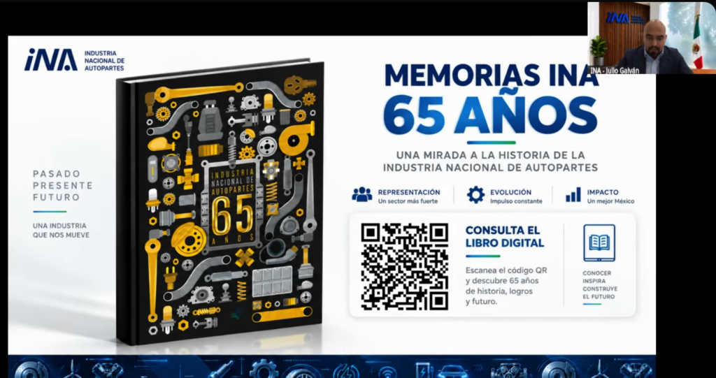 Julio Galván, gerente de estudios económicos de la INA, aprovechó la presentación del reporte de junio de 2026, para anunciar que la Asociación está por conmemorar su 65 aniversario.