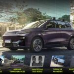 SUV Leapmotor B10 morado equipado con accesorios Mopar y una infografía inferior que muestra sus complementos originales.