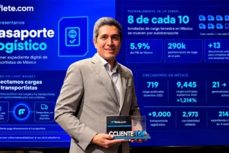 Marco Reyes, Country Manager de Flete.com en México, durante la presentación de Pasaporte Logístico