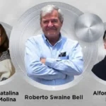 Retratos de Mercedes Catalina González Molina, Roberto Swaine Bell y Alfonso Collada Ramos, galardonados con la Medalla al Mérito AMDA 2026.